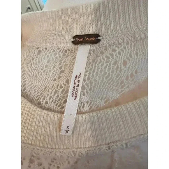 Free people coffee in the morning tunic shirt boho cream long sleeve size small - Picture 12 of 13